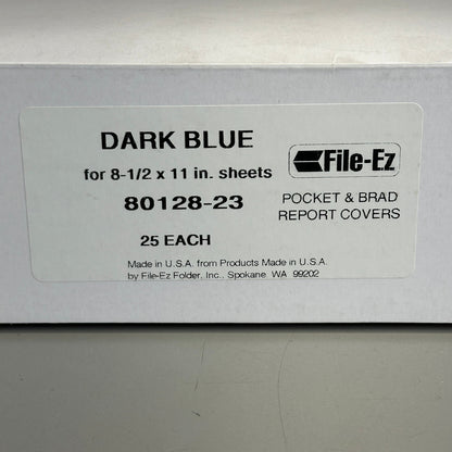 FILE-EZ Pocket Report Cover 3 Lbs. Sz 8-1/2 x 11 in. sheets 25/Case Dark Blue
