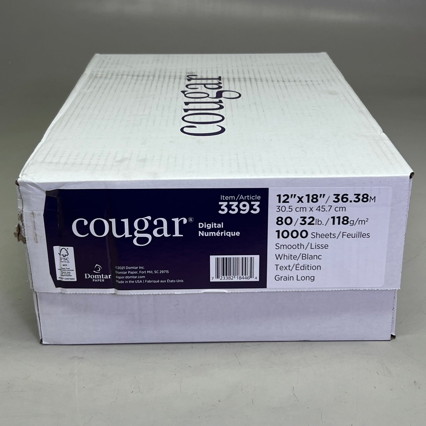 COUGAR (1000 Sheets) Digital Laser Paper Sz 12" x 18", White 3393