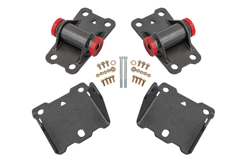 BMR Suspension BMR 78-87 G-Body Motor Mount Kit Upper & Lower Poly - Black Hammertone MM460H