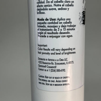 ARTISTAS A LA OBRA Black Treatment/Mask & Toner Ash Color Effect 8 Fl Oz