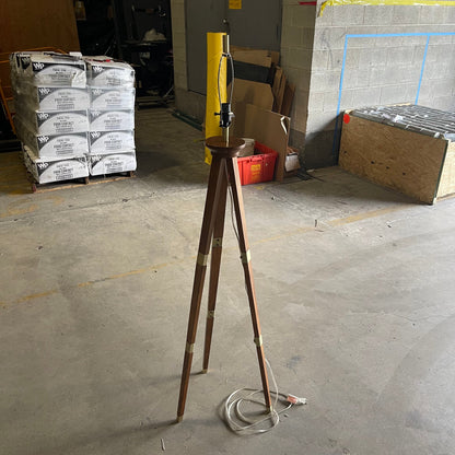 Vintage Wood Easel Lamp 61.5" x 13.5" x 13.5" Wood & Brass