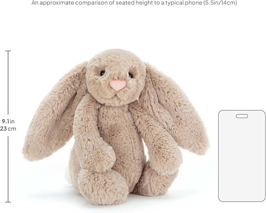 Jellycat Bashful Beige Bunny Stuffed Animal, Medium 12 inches - Rabbit and Bunny Plush Toy - Classic Children's Gift