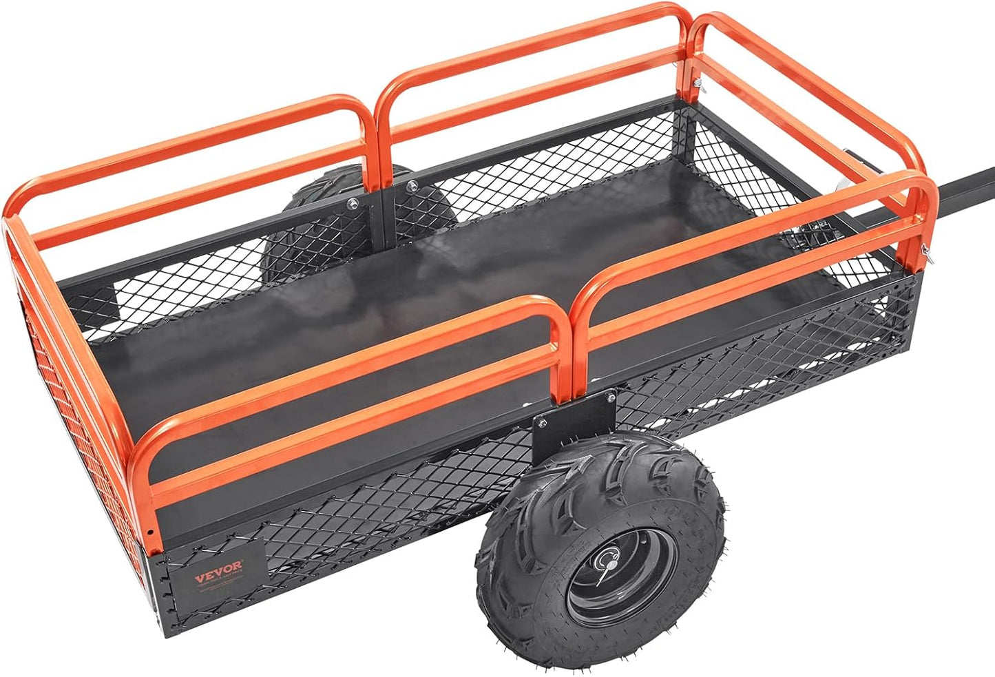 VEVOR ATV UTV Trailer Tow Behind Dump Cart, 1500lbs 15 Cubic Feet, Heavy Duty Yard Garden Trailer Pull Behind Dump Trailer for Lawn Mower Tractor