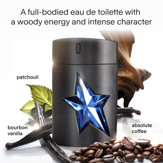 Mugler A*Men - Eau de Toilette - Mens Cologne - Woody & Ambery - With Patchouli & Coffee Extract - Long Lasting Fragrance
