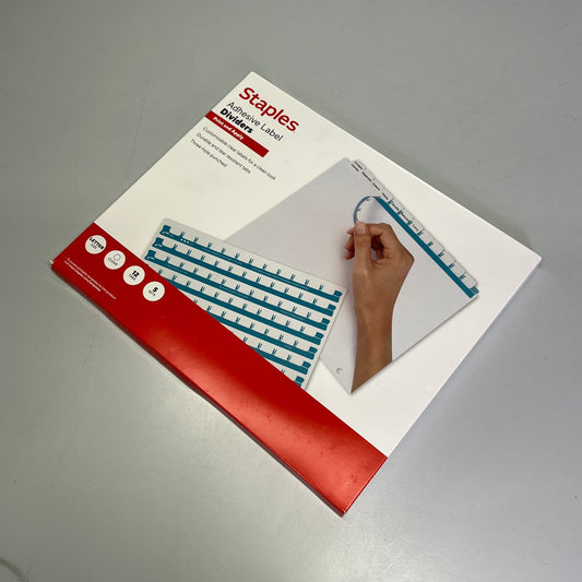 STAPLES (5 SETS, 12 TABS EACH) Print & Apply Adhesive Label Dividers ST63055