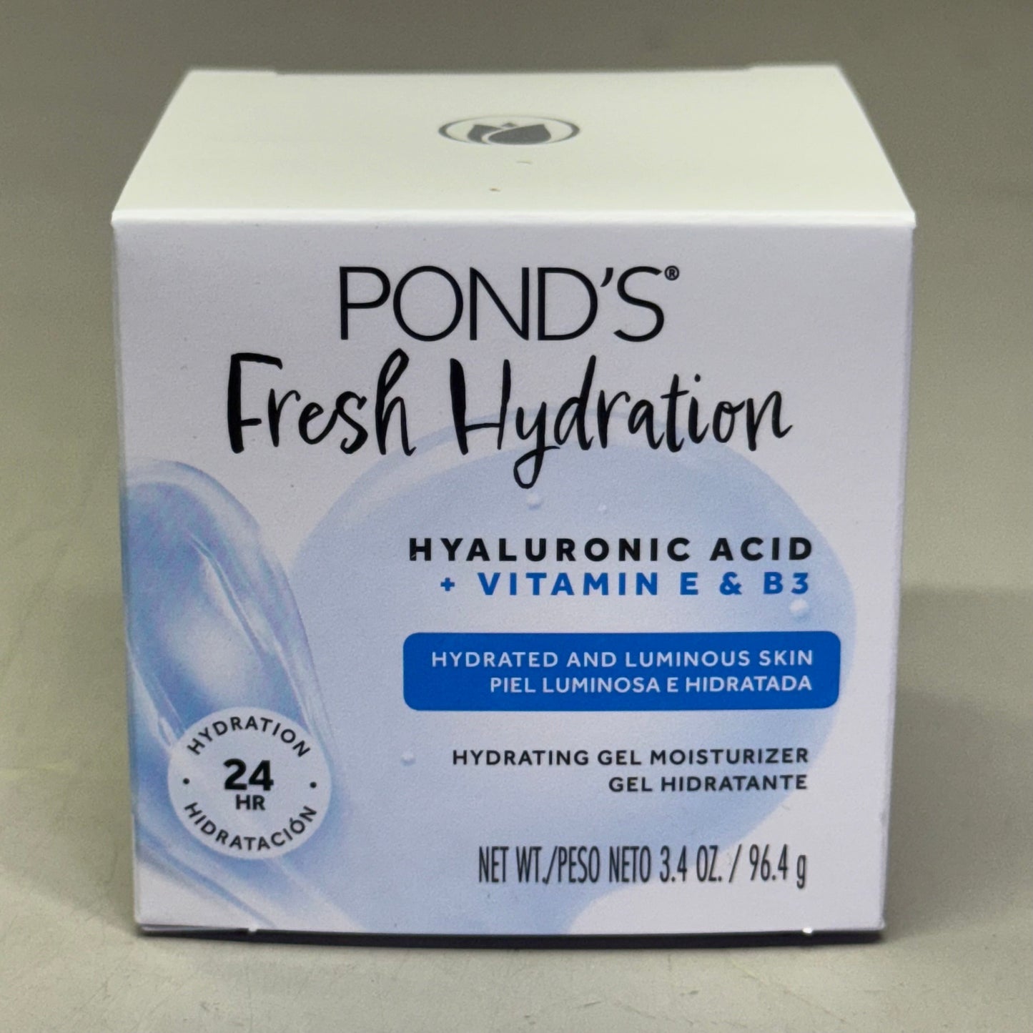 ZA@ POND'S (12 PACK) Hyaluronic Acid, Vitamin E & B3 Gel Face Moisturizer For All Skin Types 3.4 oz White I