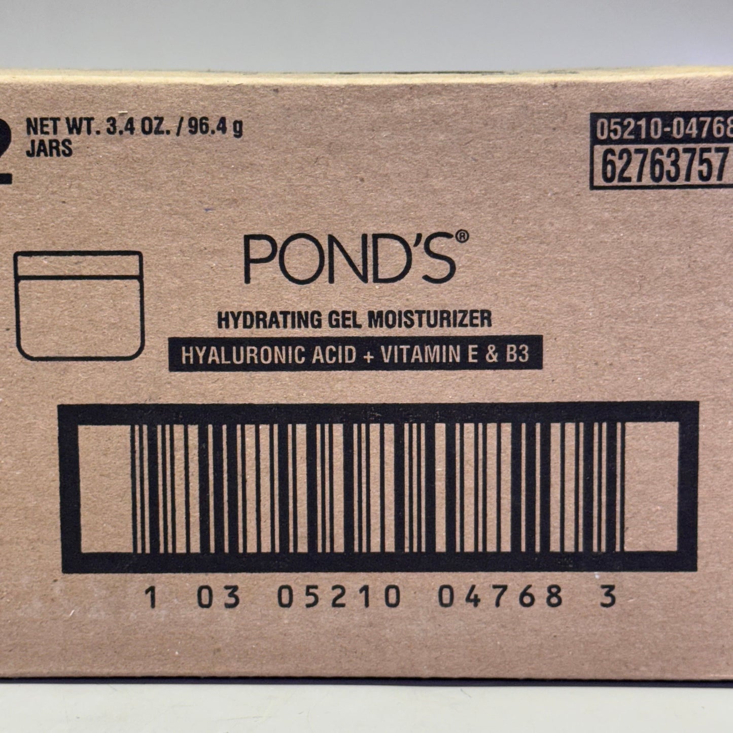 ZA@ POND'S (12 PACK) Hyaluronic Acid, Vitamin E & B3 Gel Face Moisturizer For All Skin Types 3.4 oz White I