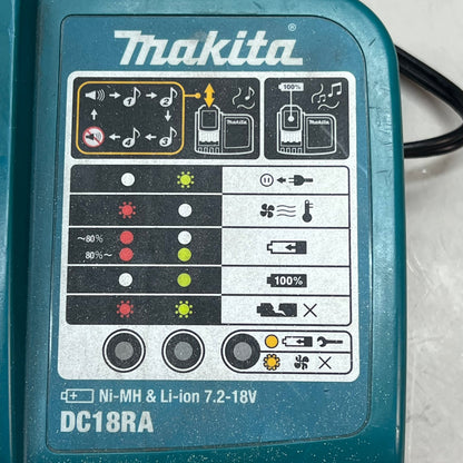 MAKITA Rapid Battery Charger Forced Air Cooling Fan 18v Black/Blue DC18RA (Used)