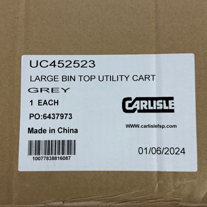 CARLISLE Large Bin Top Utility Cart UC452523 Sz 33” x 45” (Used, Damage item)