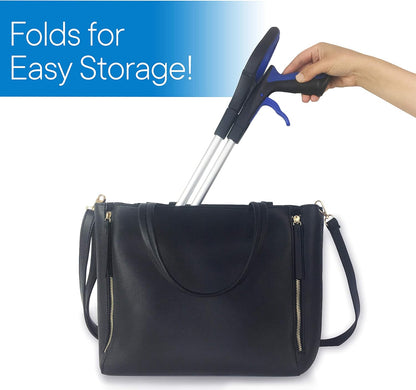 RMS 34 Inch Extra Long Reacher Grabber - Foldable Gripper and Reaching Tool with Rotating Jaw