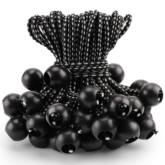60-Piece Bungee Cords Assorted Sizes - 10" 18" 24" 32" 40" Bungee Cords with Hooks, Heavy Duty Outdoor, Large Medium Small Mini Elastic Canopy Tarp Bungee Ball Ties Tarp Clips Organizer