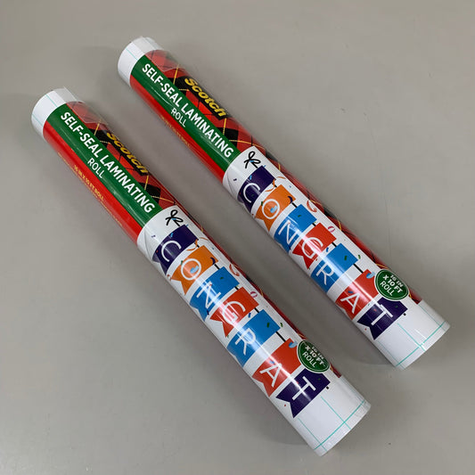 SCOTCH (2 PACK) Self-Seal Single Side Laminate Sheet Roll 16"x10' Clear LS854SSS