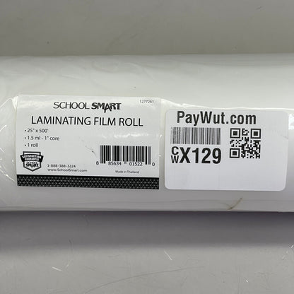 SCHOOL SMART Laminating Film Roll 25" x 500' Clear 1277261