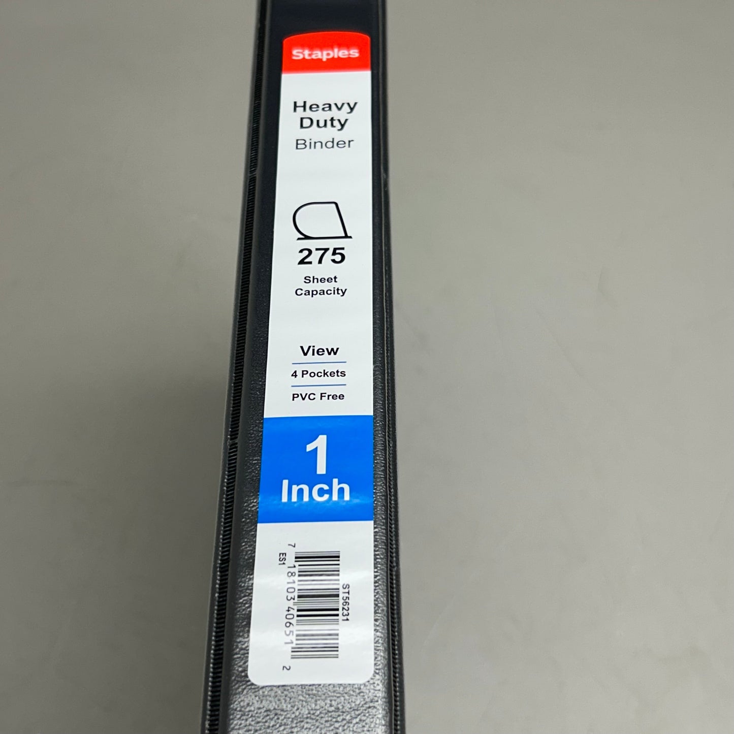 STAPLES (3 Pack) Heavy Duty 3-Ring Binder W/ 4 Pockets 11"x10.5"x1" Black ST56231B