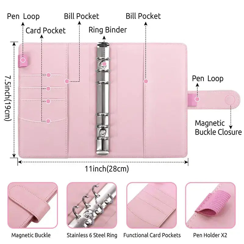 A6 Leather Budget Binder