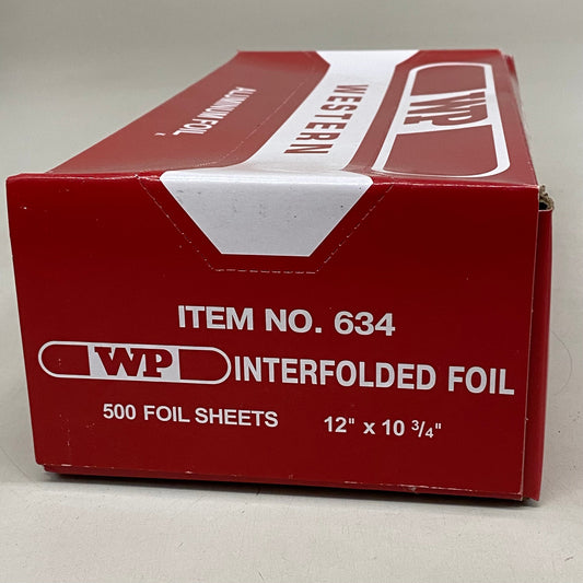 WESTERN PLASTICS (500 Pack, 1 Box) Aluminum Interfolded Foil Sheets 12"x 10 3/4" 634 (New Other- Slightly Distressed Box)
