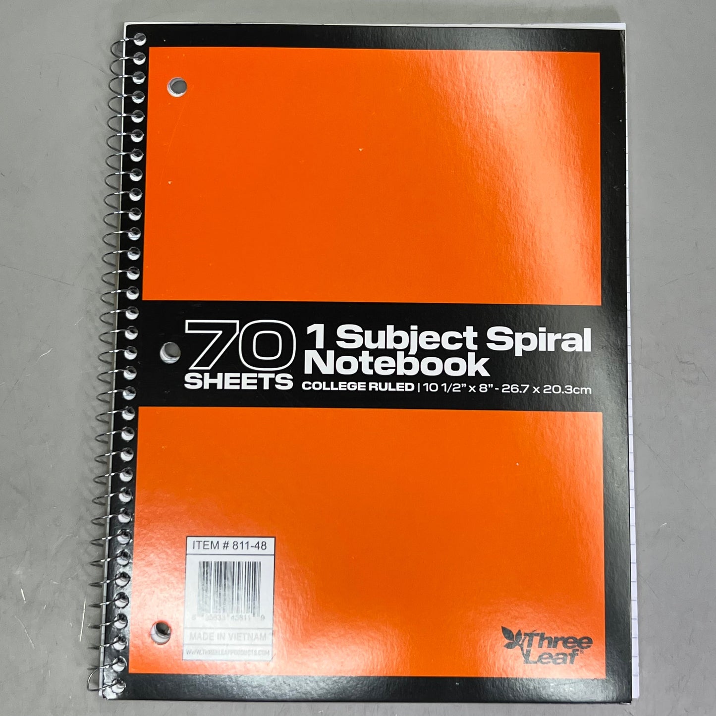 ZA@ THREE LEAF (6 PACK) 1 Subject Spiral Notebook College Ruled 70 Sheets 811-48