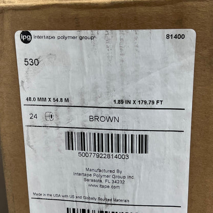 INTERTAPE (6 PACK) Utility Grade Flat Back Packaging Tape  1.89" x 179' Brown 530/81400