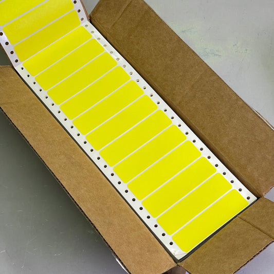 COMPULABEL (5000 PACK) Pin Fed Address Labels 3-1/2" x 15/16" Yellow DT-35-15-1
