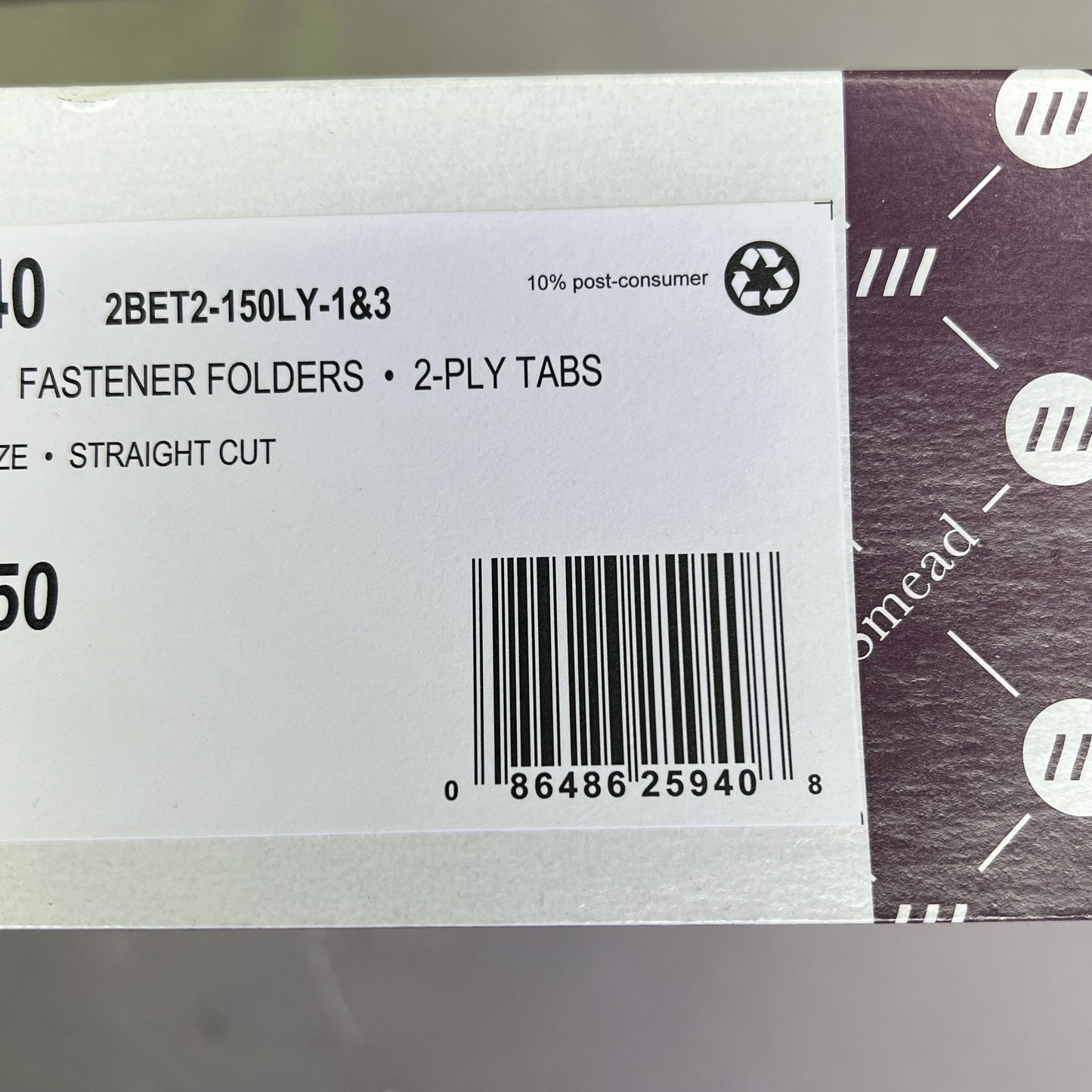 SMEAD (50 PACK) End-Tab Folders w/ Fasteners Straight Cut Letter Sz Yellow 25940