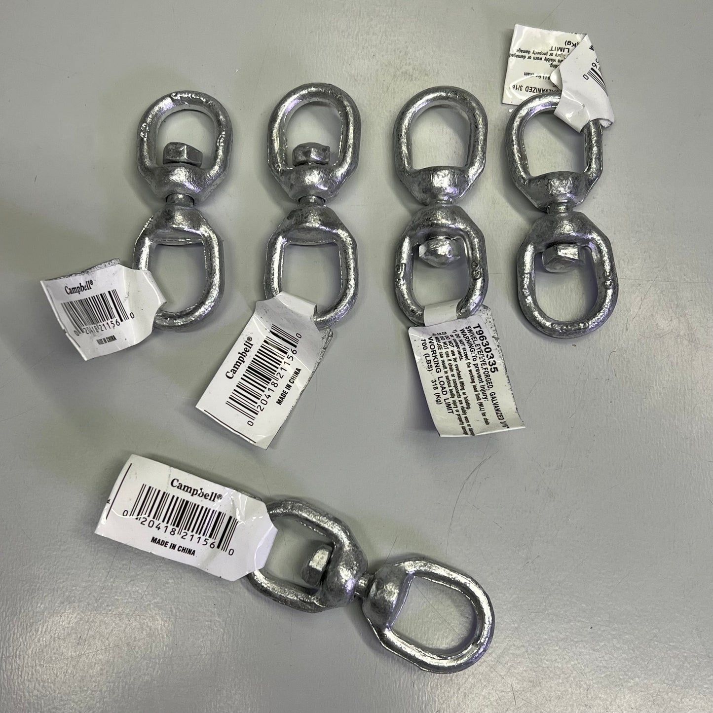 CAMPBELL (5 PACK) Galvanized Swivel Eye/Eye Forged 3/16" Chrome T9630335