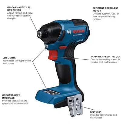 BOSCH GDR18V-1950CN 18V Brushless Impact Driver (Bare Tool)