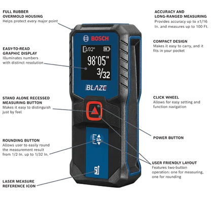 BOSCH GLM100-23 BLAZE™ 100 Ft. Laser Measure
