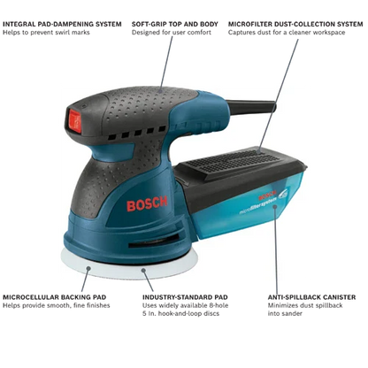 BOSCH ROS10 5 In. Single-Speed Palm Random Orbit Sander/Polisher