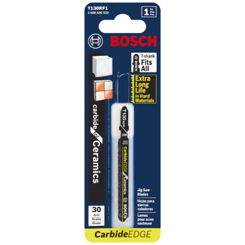 BOSCH T130RF1 3-1/4" 30 Grit Carbide Edge for Ceramics T-Shank Jig Saw Blade