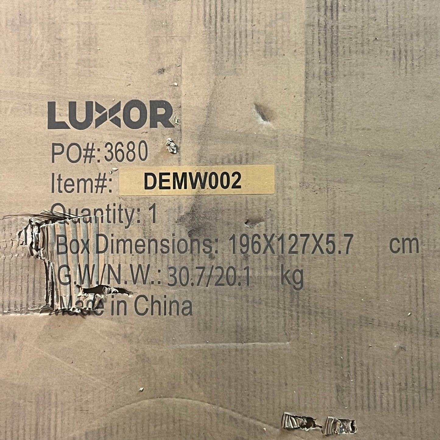 LUXOR Double Sided Mobile Porcelain Whiteboard Sz 72” x 40” White DEMW002 (Distressed Box)