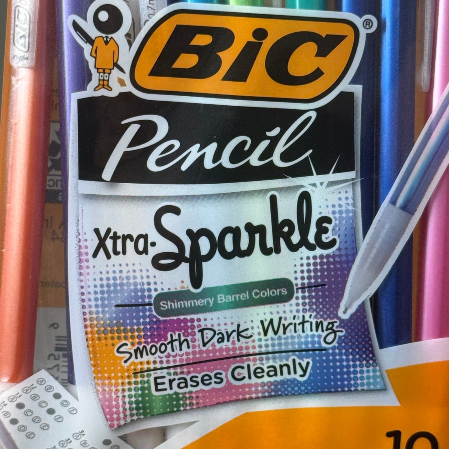 BIC (3 PACK 30 PENCILS TOTAL) Xtra-Sparkle Mechanical Pencil 0.7mm #2 Multicolor