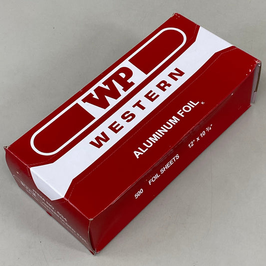 WESTERN PLASTICS (500 Pack, 1 Box) Aluminum Interfolded Foil Sheets 12"x 10 3/4" 634 (New Other- Slightly Distressed Box)