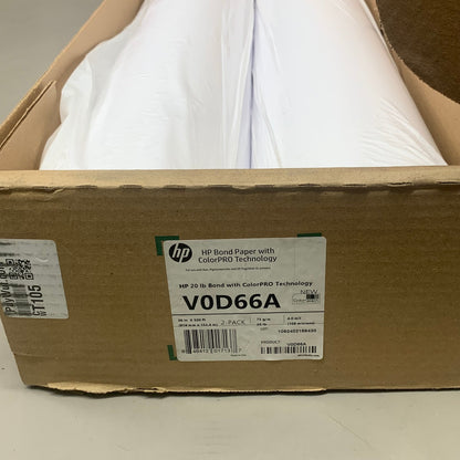HP (2 PACK) High Production Bond Paper w/ Color PRO Technology 36"x200' White V0D66A