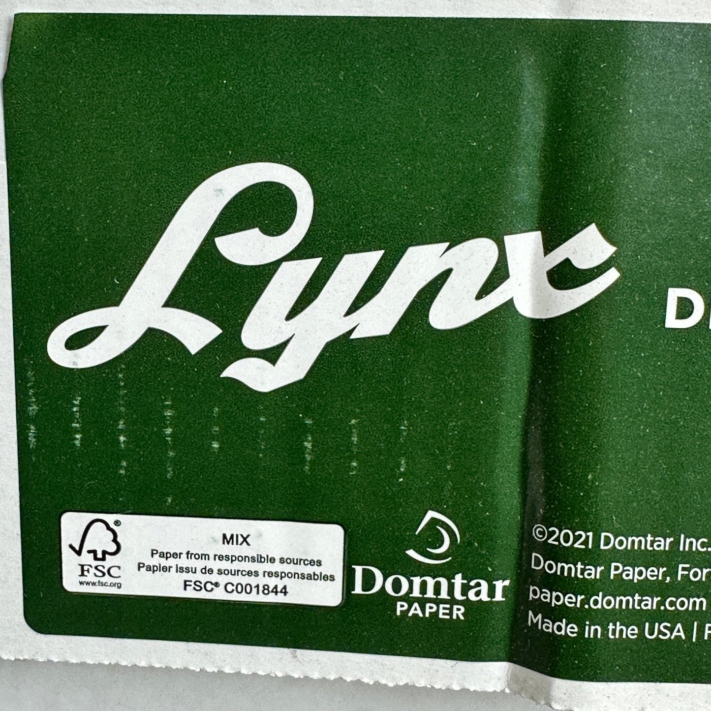 DOMTAR Lynx Digital Ultra Smooth Laser Paper 12”X18” 43.8 lbs. 639633 White