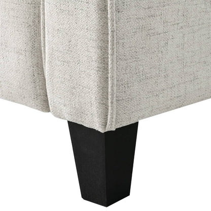 Cream Microfiber Upholstered Chair Armchair with Button Tufted Back Cushion