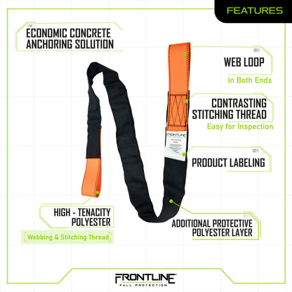 Frontline COSL Concrete Embed Anchor Strap with Looped Ends 6'
