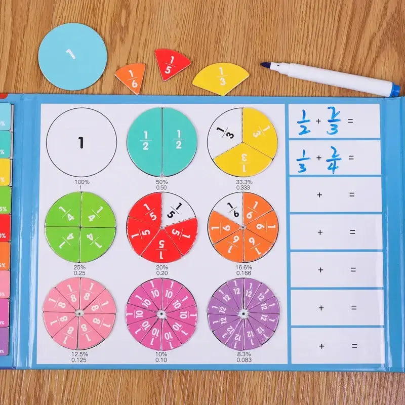 Children Magnetic Fraction Math Toys