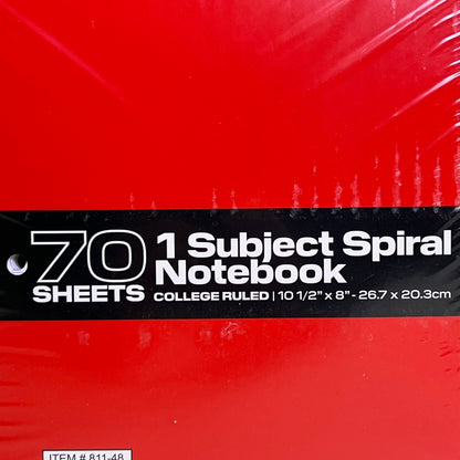 ZA@ THREE LEAF (6 PACK) 1 Subject Spiral Notebook College Ruled 70 Sheets 811-48