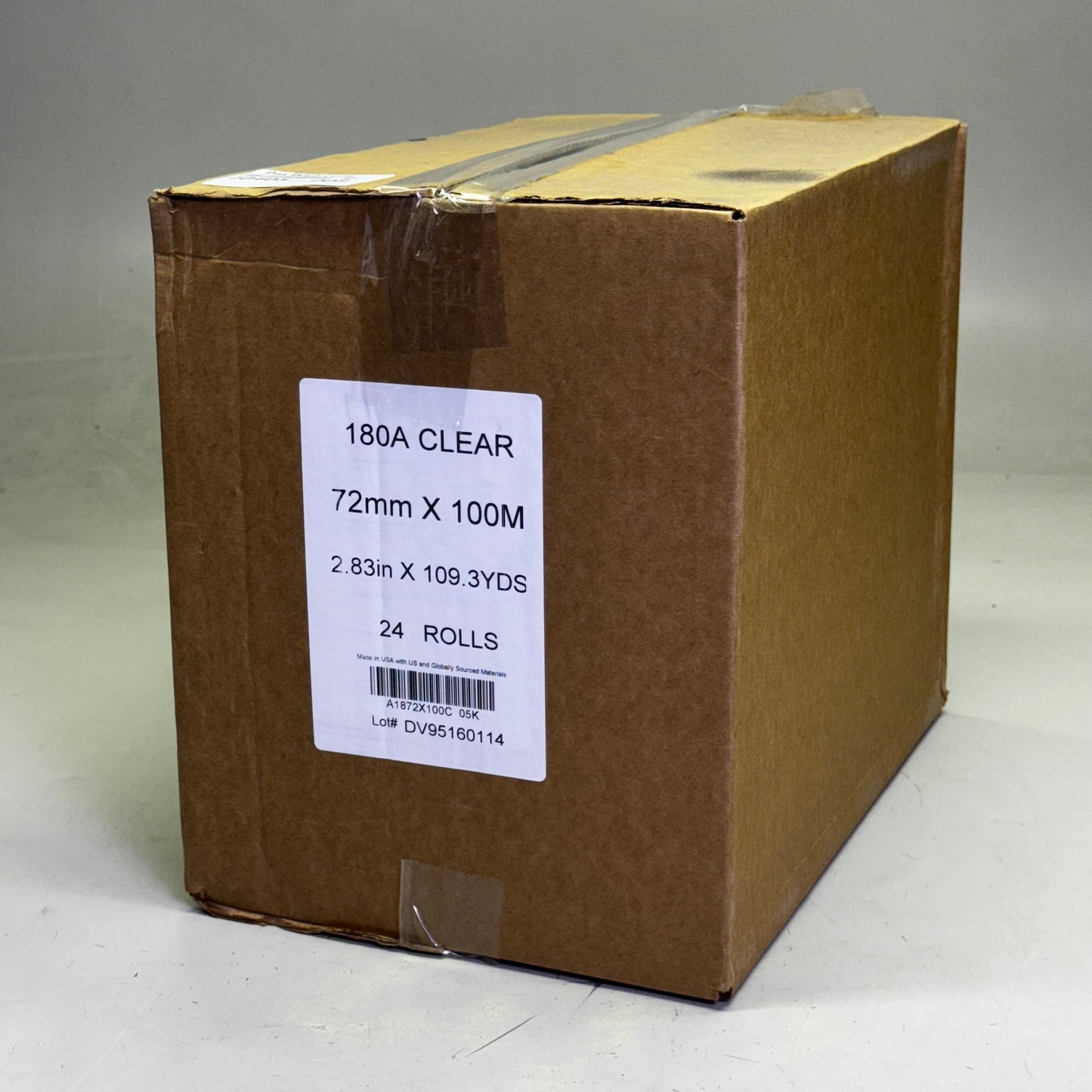 Tape (24 Rolls) 180A 2.83" x 109.3Yds  Clear A1872X100C