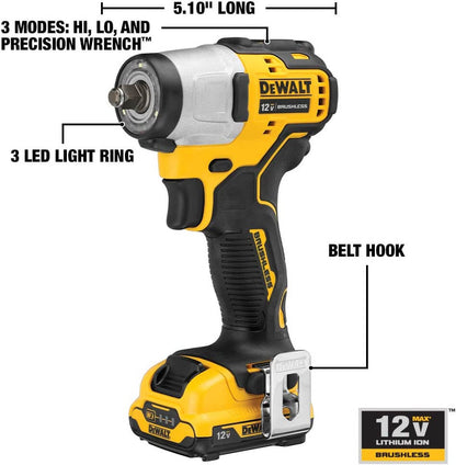 DEWALT DCF902F2 XTREME 12V MAX* Impact Wrench, Cordless Kit, 3/8-Inch