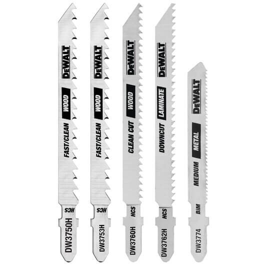 DEWALT DW3795H 5 Pc. T-Shank Jig Saw Blade Set