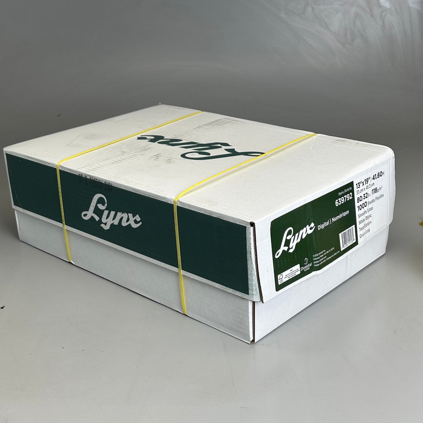 DOMTAR Lynx Digital Ultra Smooth Laser Paper 12”X18” 43.8 lbs. 639633 White