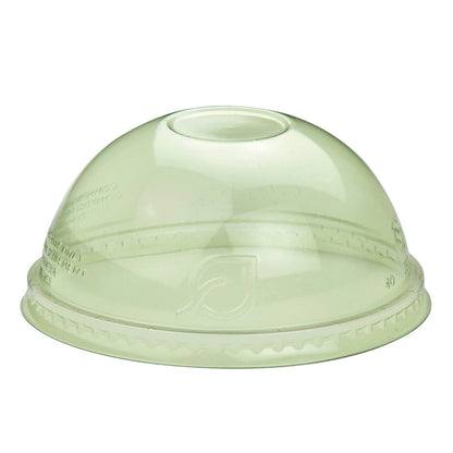 GreenStripe Veridian Renewable & Compostable Cold Cup Dome Lids - No Hole, Fits 9 - 24oz Cold Cups Green (QTY:1000)