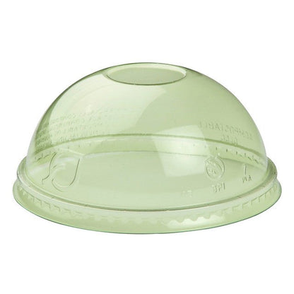 GreenStripe Veridian Renewable & Compostable Cold Cup Dome Lids - No Hole, Fits 9 - 24oz Cold Cups Green (QTY:1000)