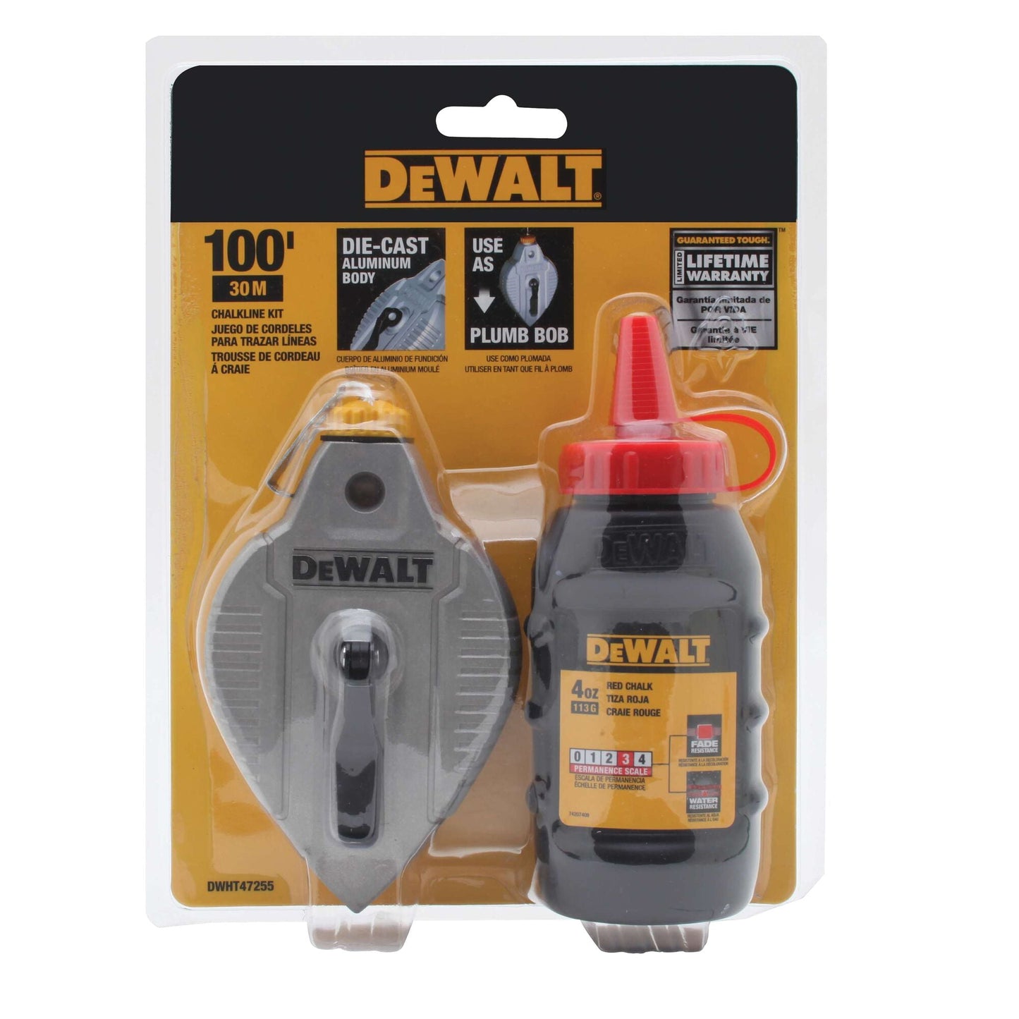 DeWalt DWHT47255L Cast Aluminum Reel With Red Chalk
