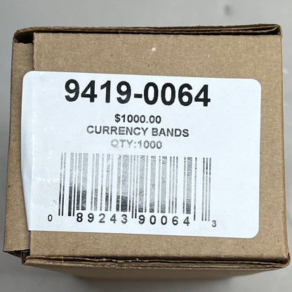 PM COMPANY (1000 PACK) Currency Bands $1000.00 Yellow White 9419-0064