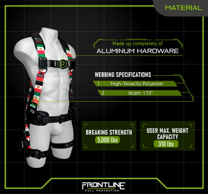 Frontline 110CTB-ML-MX Combat™ Mexican Style Full Body Harness with Aluminum Hardware and Suspension Trauma Straps