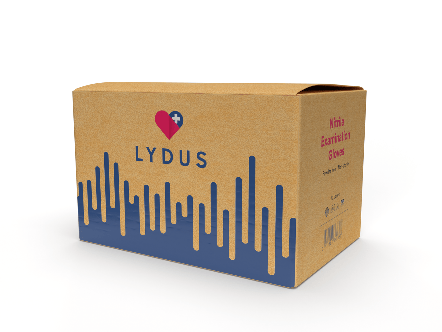 Lydus 5mil Blue Nitrile Examination Gloves (LBN5), case of 1000 (ASTM D6319, FDA 510k)