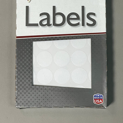MACO Round White (6 PACK) Color-Coding Labels  3/4” Dia. 6000 Labels MR-1212