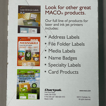MACO Round White (6 PACK) Color-Coding Labels  3/4” Dia. 6000 Labels MR-1212